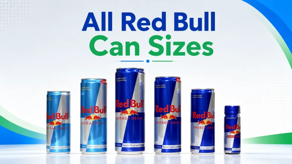 All red bull can sizes