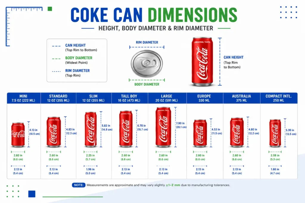 Coke can dimensions diagram