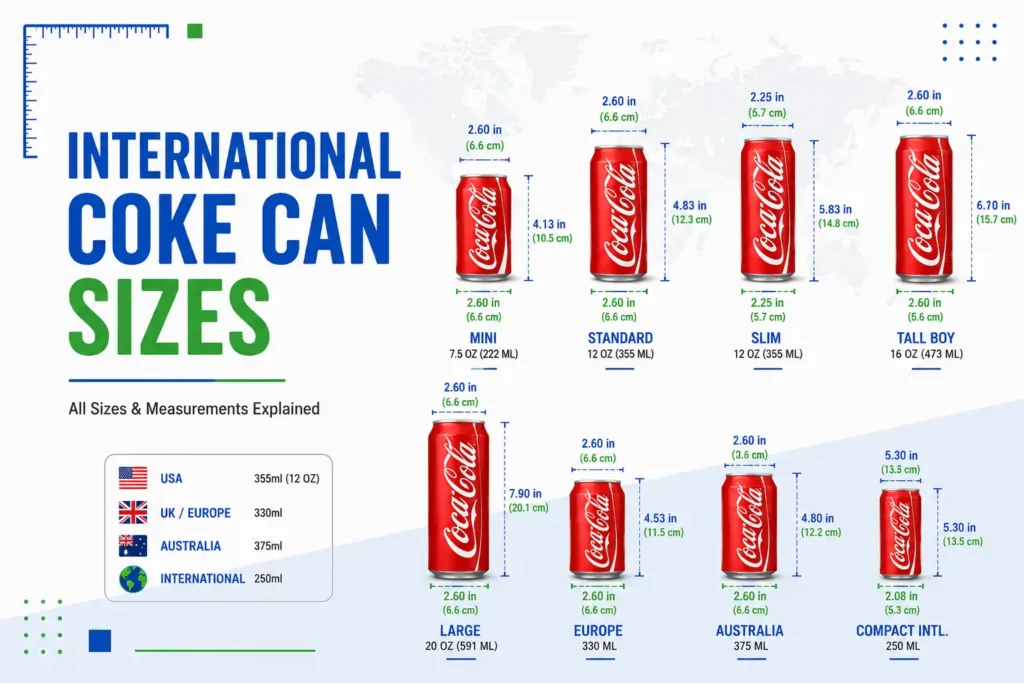 International Coke Can Sizes