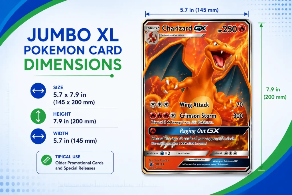 Jumbo XL Pokemon Card Dimensions